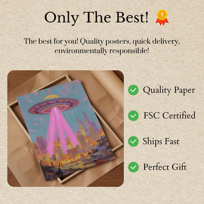 Cosmic Invasion Urban Destruction Poster