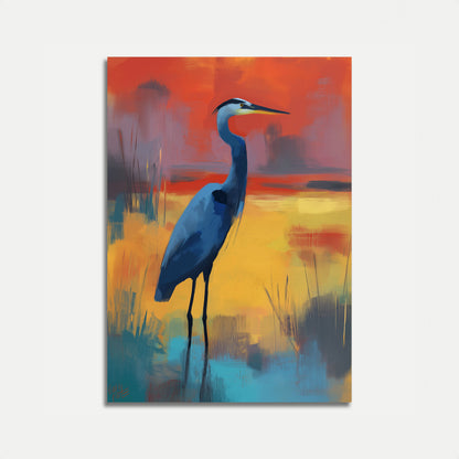 Blue Heron Sunset Poster