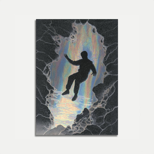 Affiche Grimpeur Atteignant la Lumière