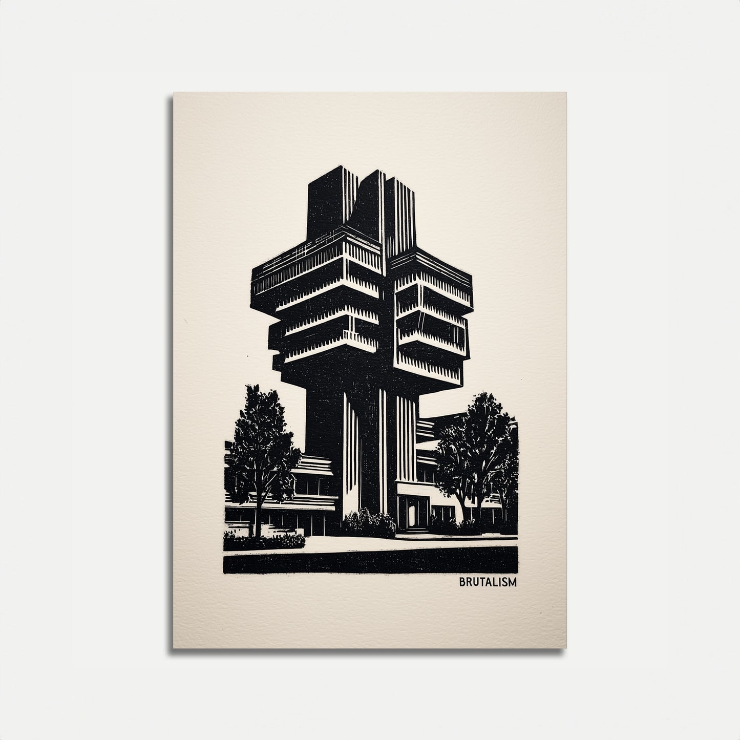 Architectural Brutalism Concrete Poster