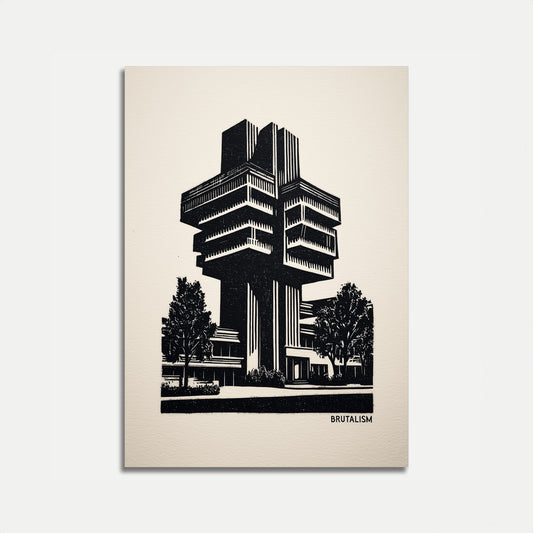 Architectural Brutalism Concrete Poster