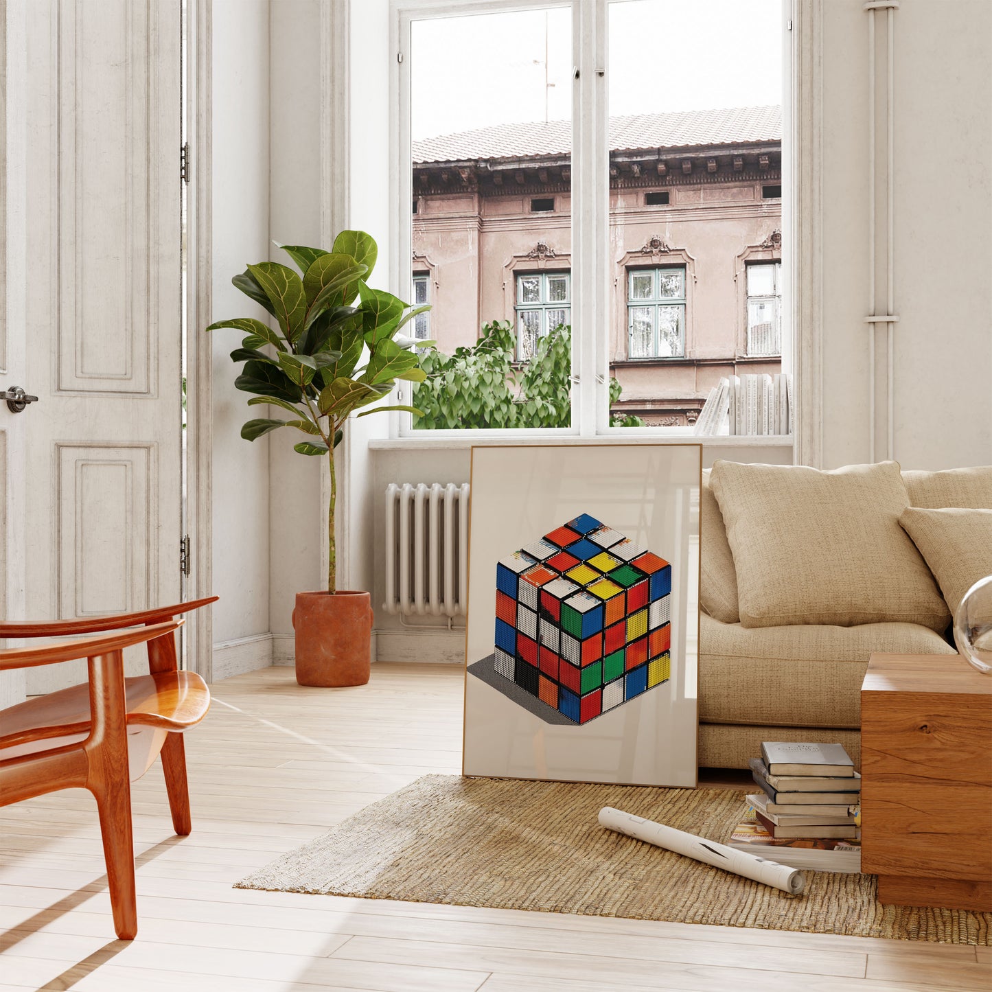 Retro Cube Puzzle Poster