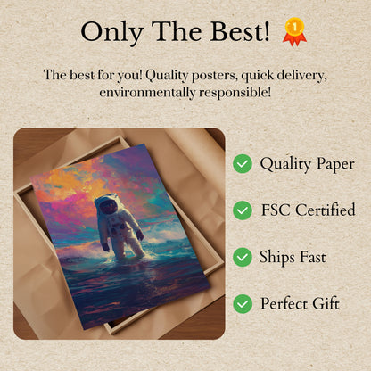 Cosmic Surf Astronaut Poster