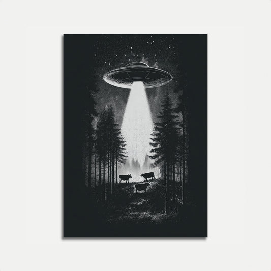 Alien Abduction Forest Poster