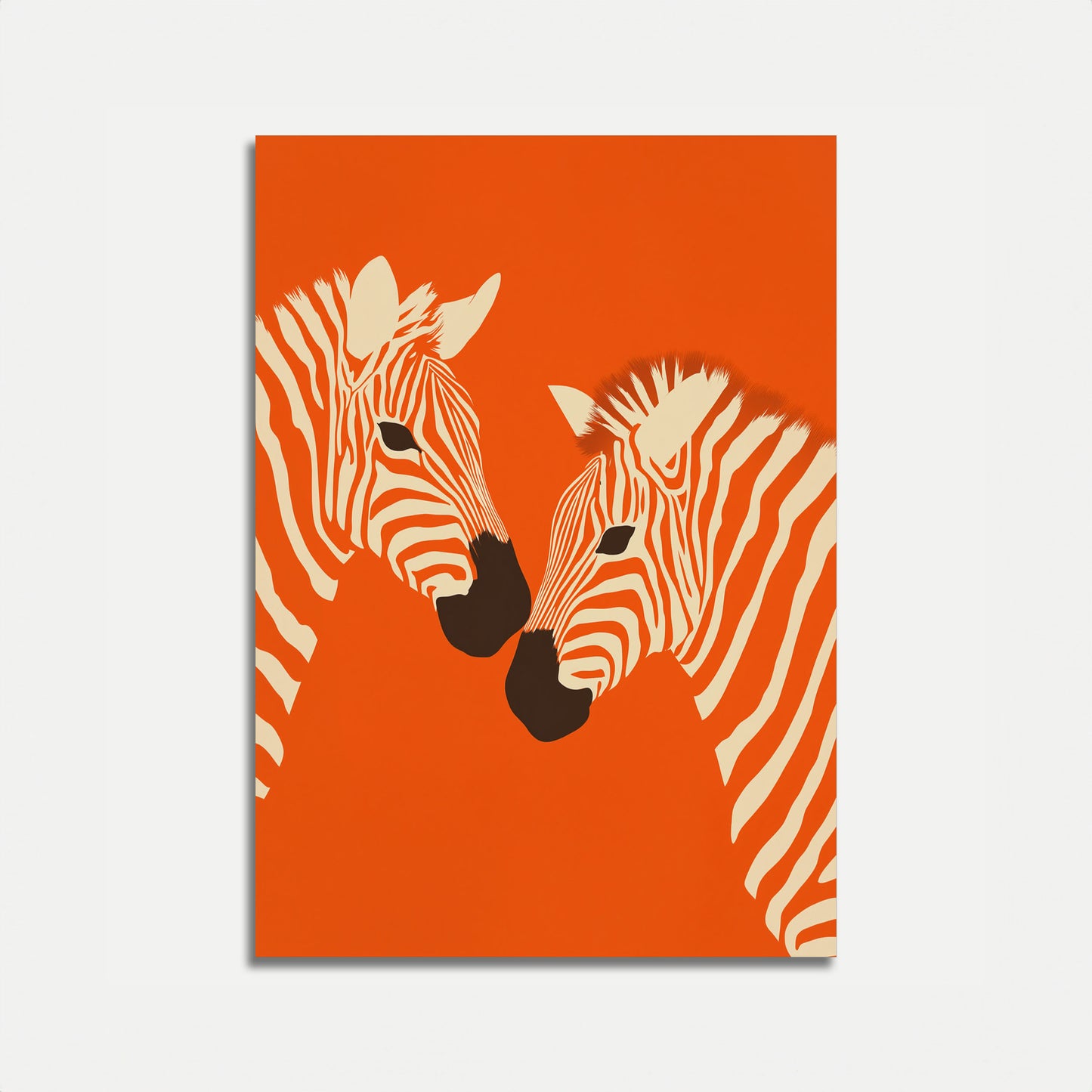 Orange Zebra Duo Art Poster