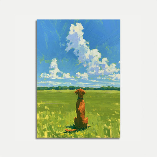 Dog Watching the Sky Poster