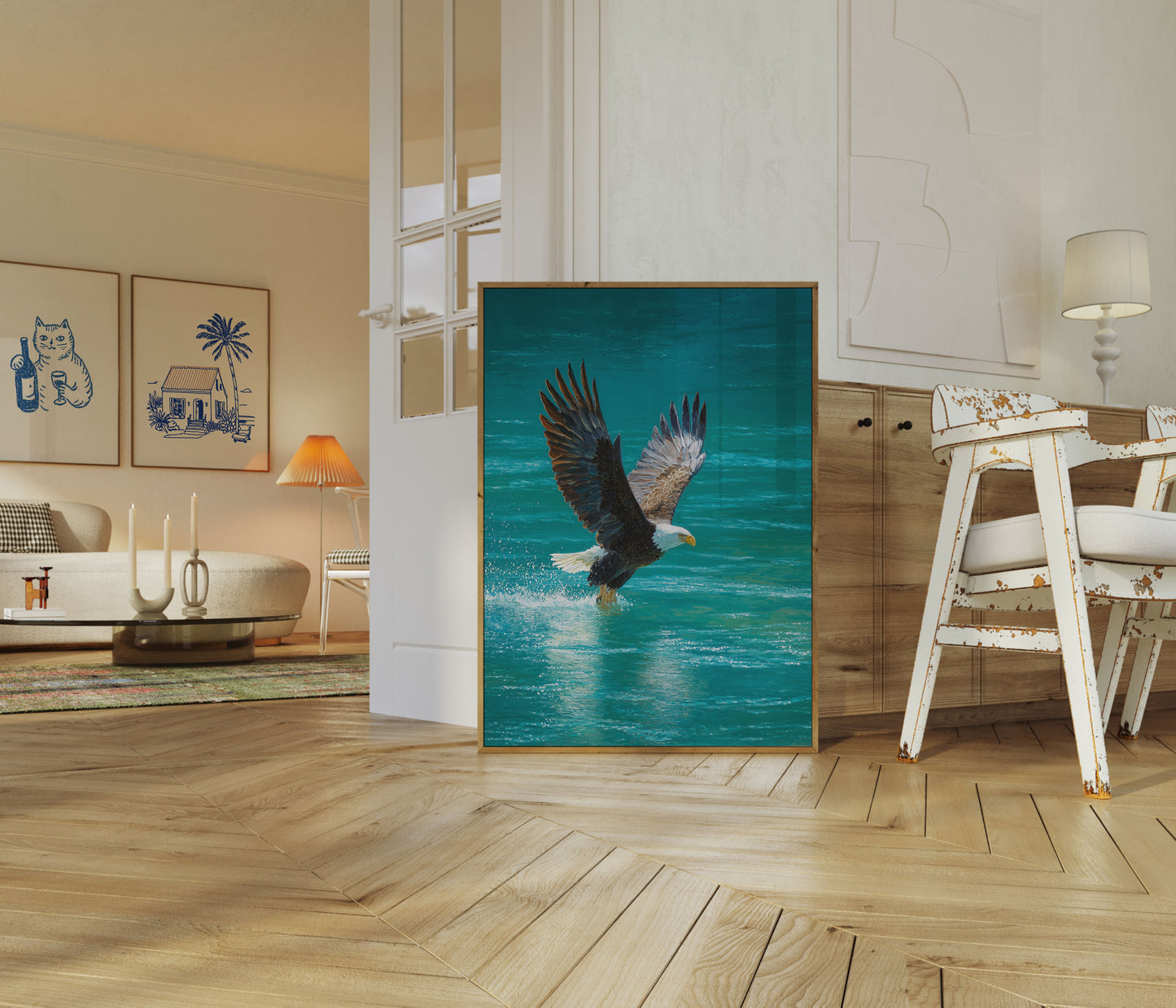 Bald Eagle Ocean Hunting Poster