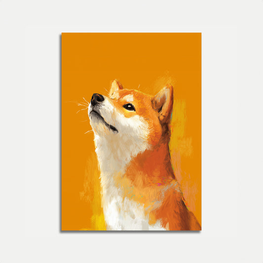 Shiba Inu Looking Up Poster