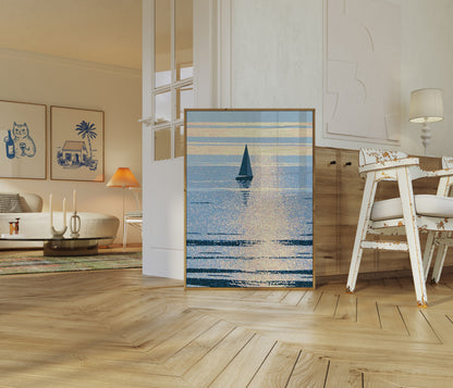 Sailboat on Shimmering Waters Poster