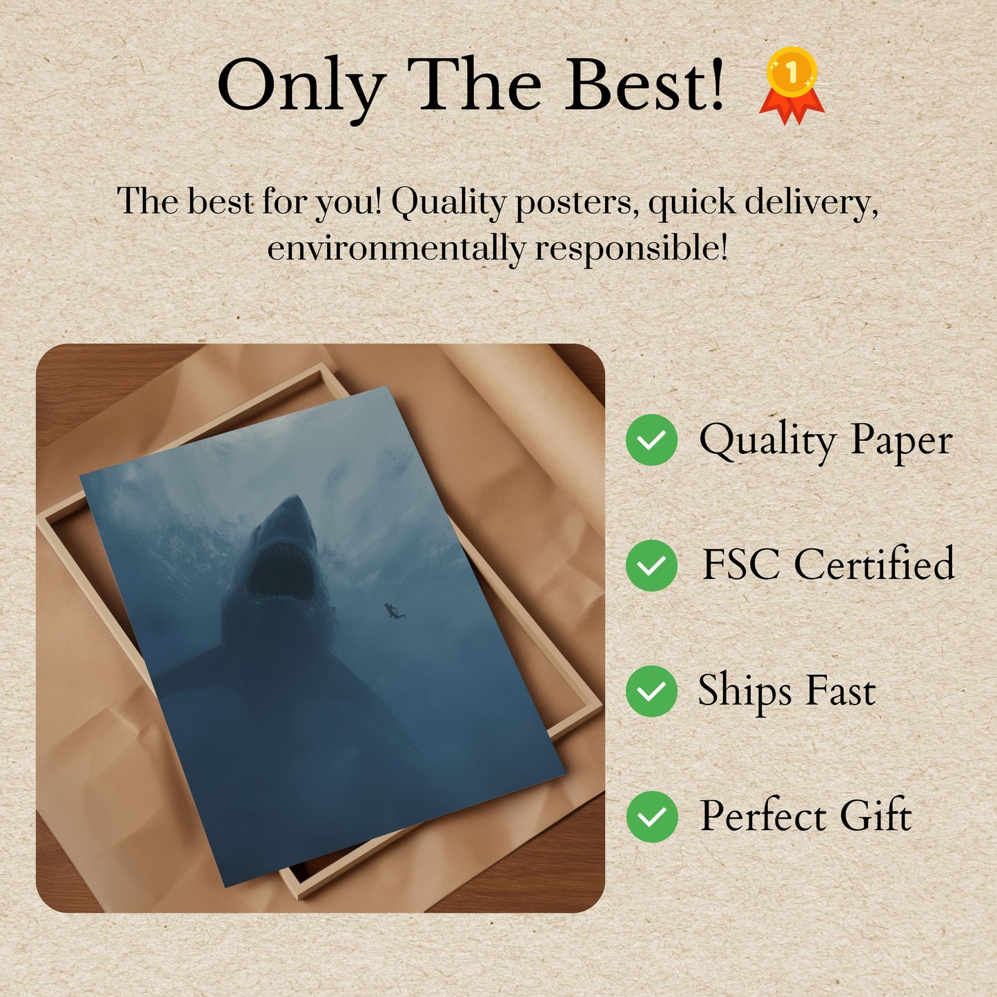 Massive Shark Ocean Encounter Poster