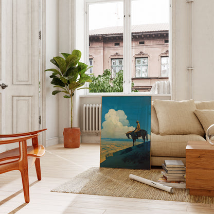 Lone Rider Desert Horizon Poster