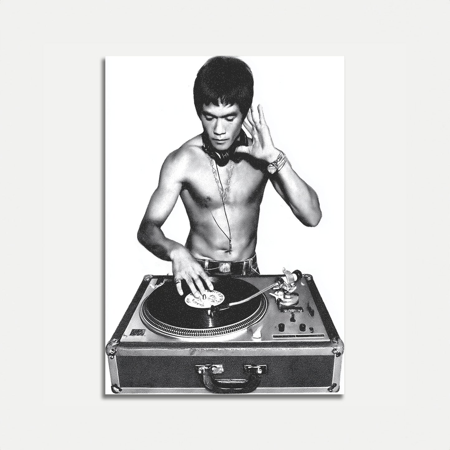 Retro DJ Vinyl Mixing Poster