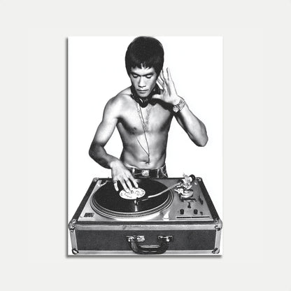 Retro DJ Vinyl Mixing Poster