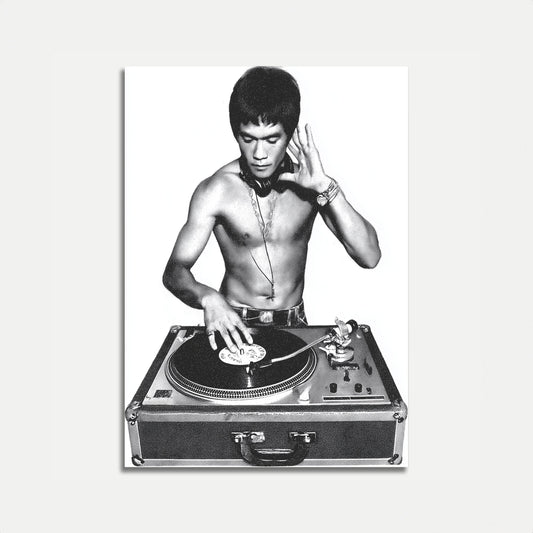 Retro DJ Vinyl Mixing Poster