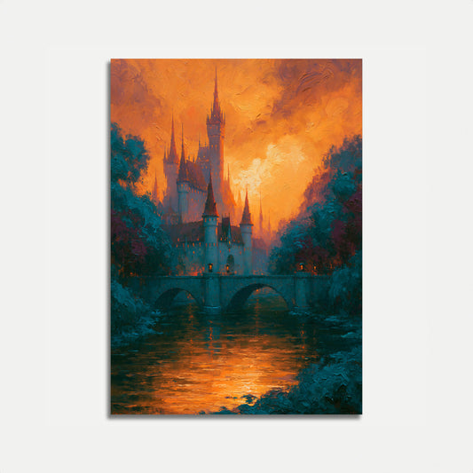Enchanted Castle at Sunset Poster