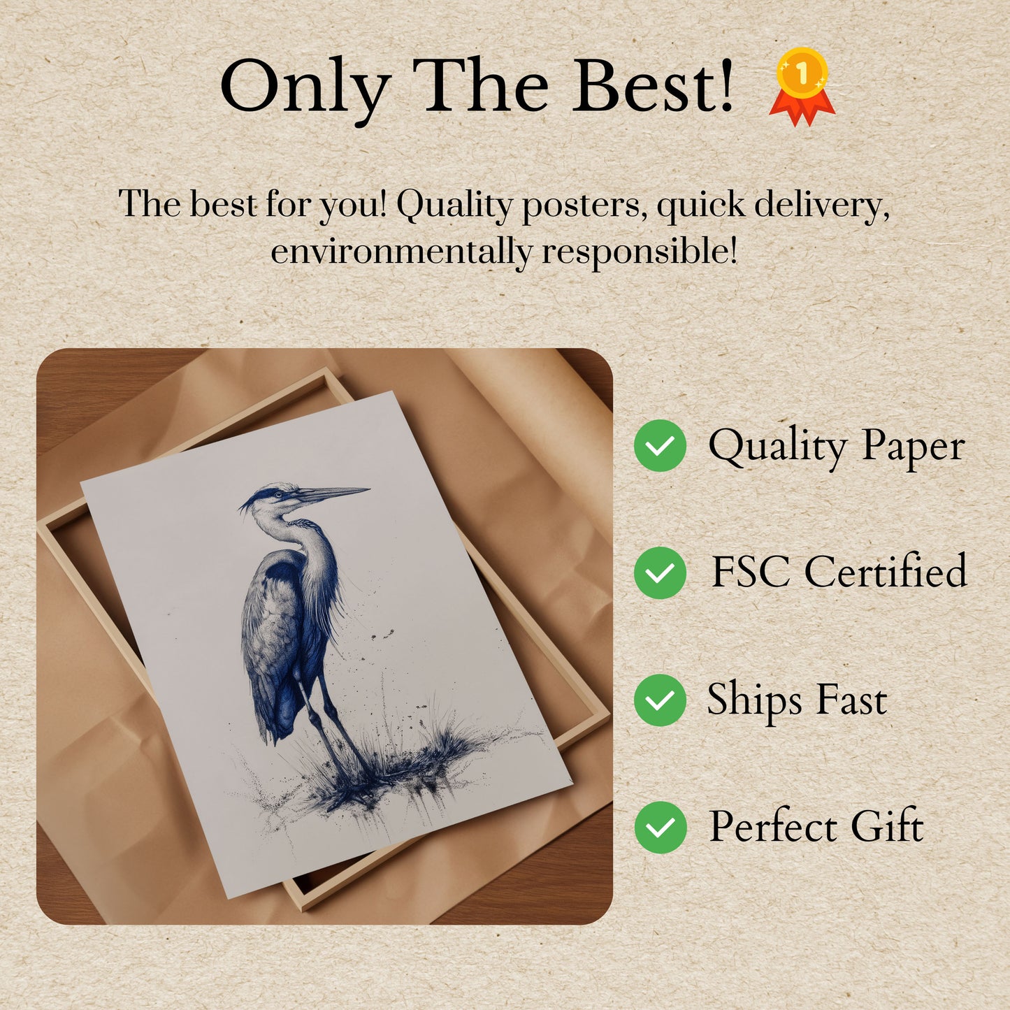 Elegant Blue Heron Poster