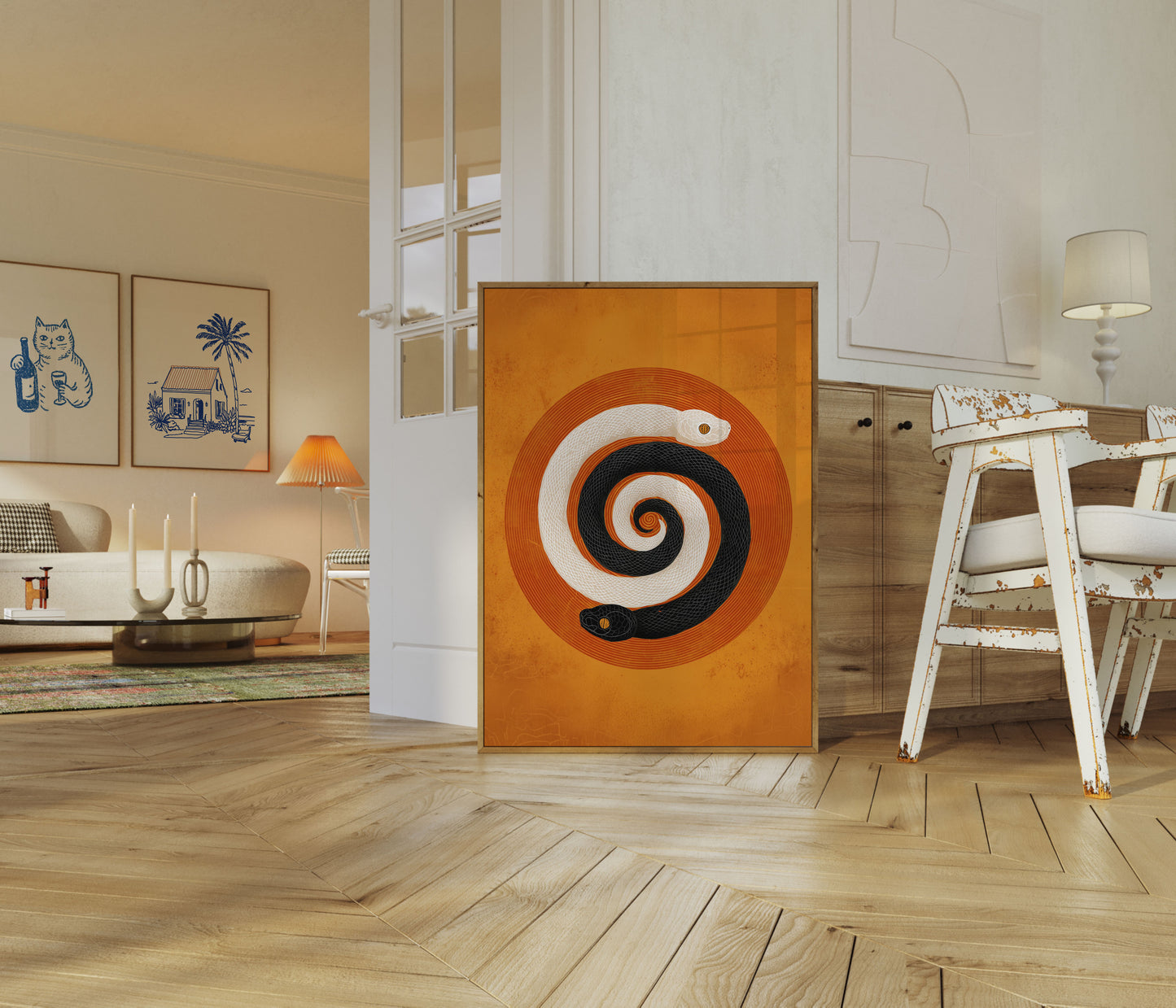 Hypnotisierendes Spiralschlangen-Poster