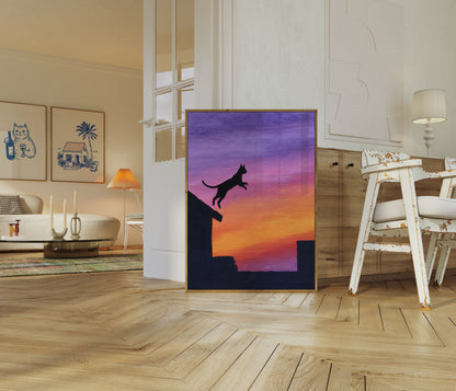 Kat Springer ved Solnedgang Plakat