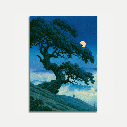 Póster Paisaje Árbol a la Luz de Luna