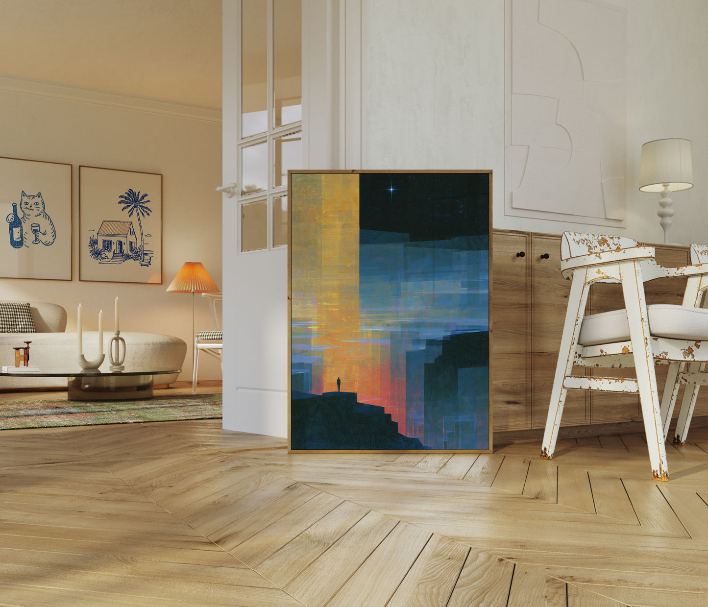 Solitary Figure in the City Poster