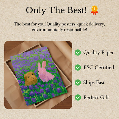 Guinea Pig and Bunny Friends Poster