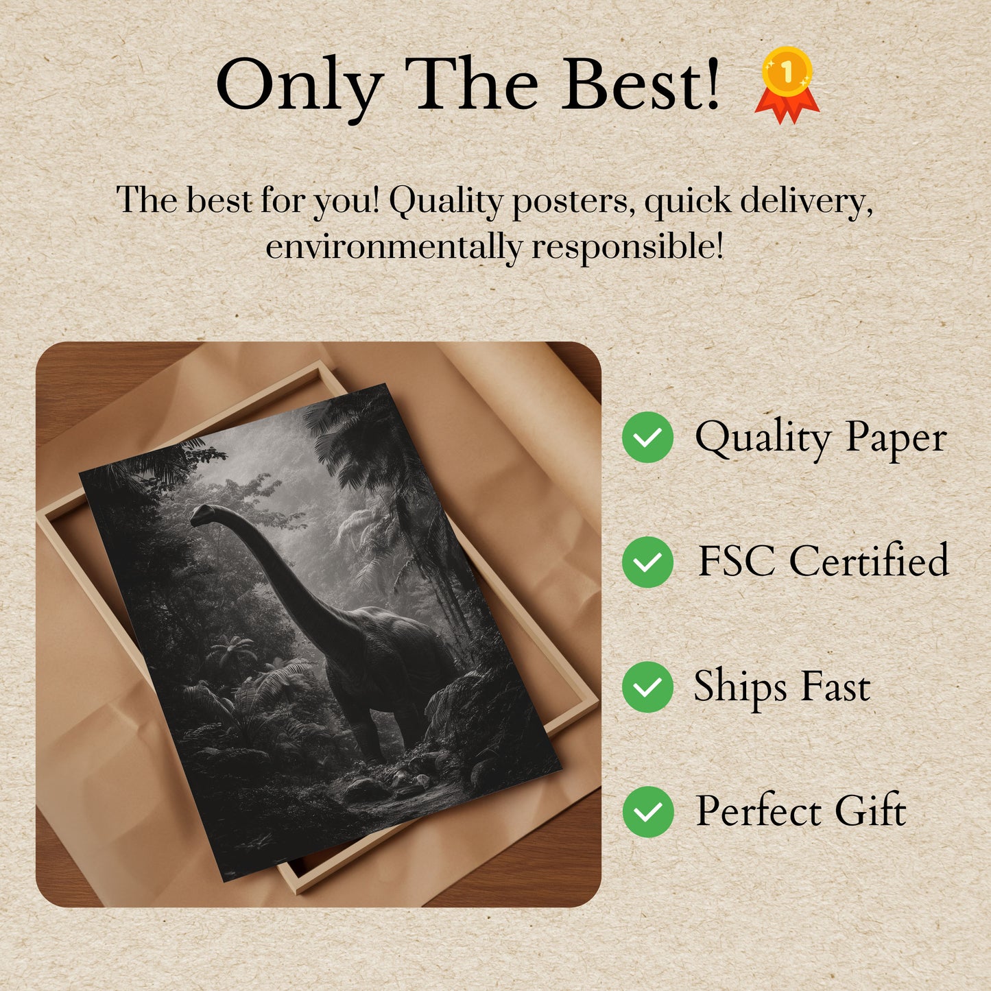 Póster del Brontosaurio de la Jungla Prehistórica