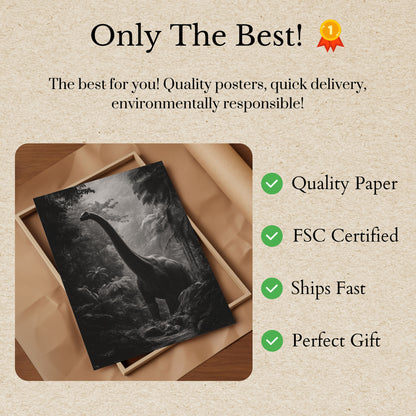 Póster del Brontosaurio de la Jungla Prehistórica