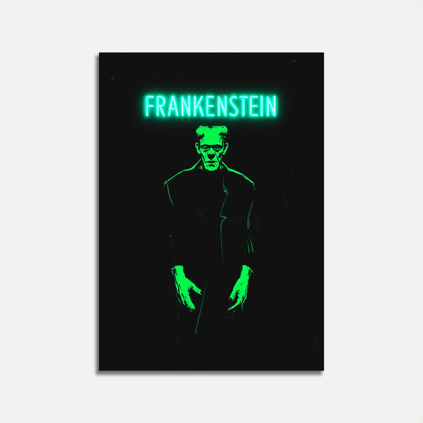 Frankenstein Monster Neon Poster