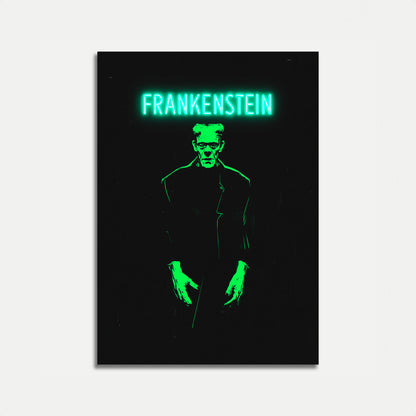 Frankenstein Monster Neon Poster
