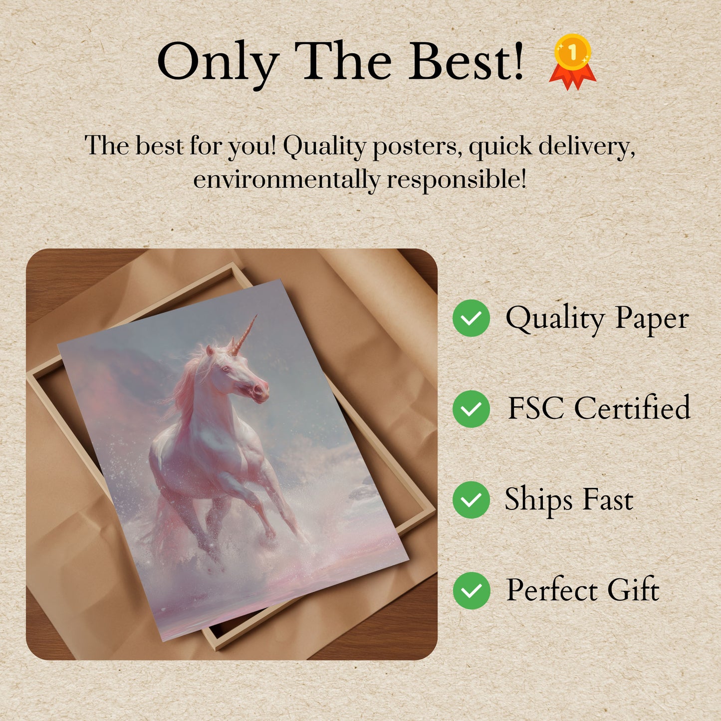 Poster dell'Unicorno Rosa Magico