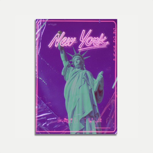 New York Liberty Neon Poster
