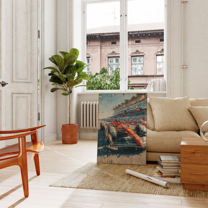 Velocity Pixelated Ferrari F1 Poster