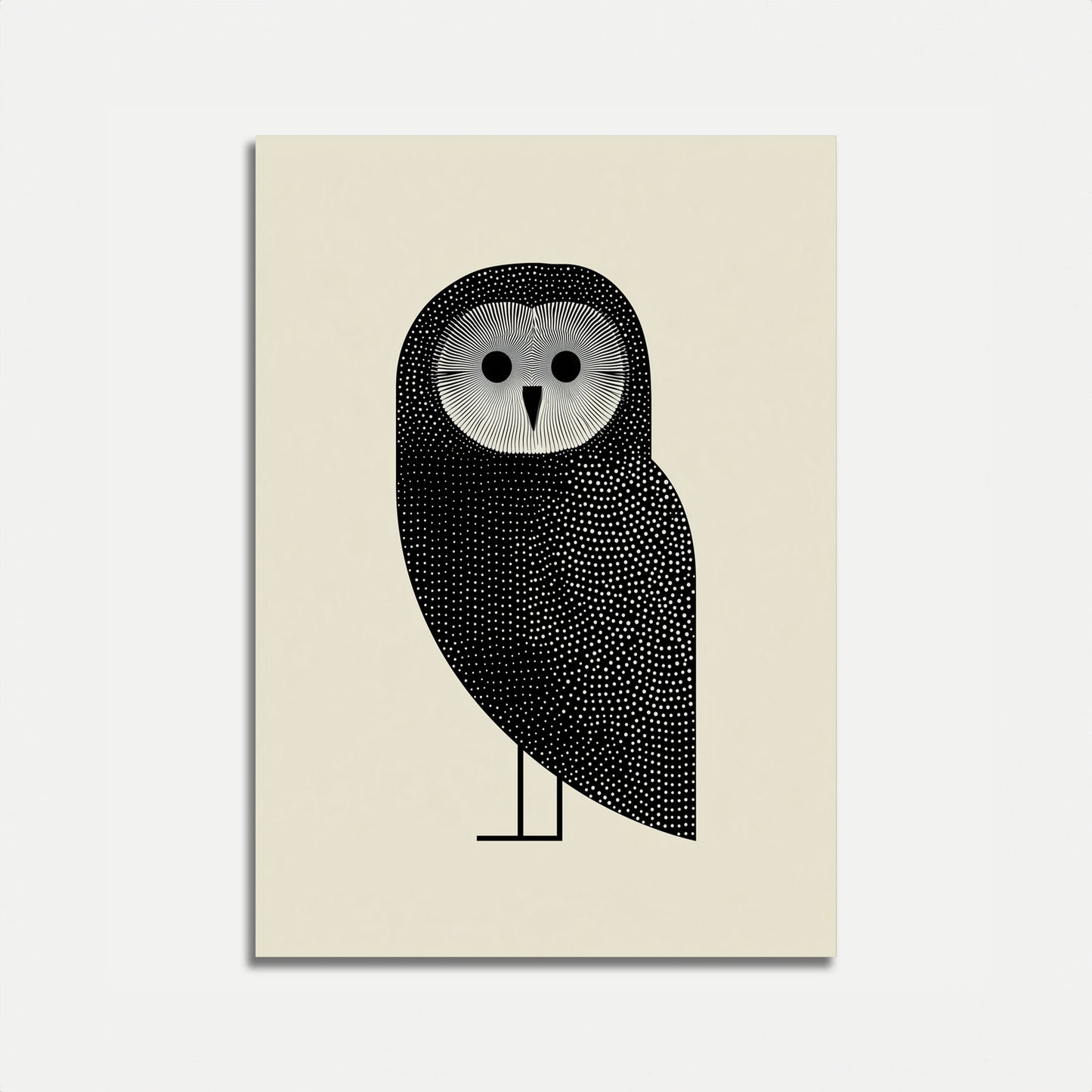 Geometric Black Owl Poster