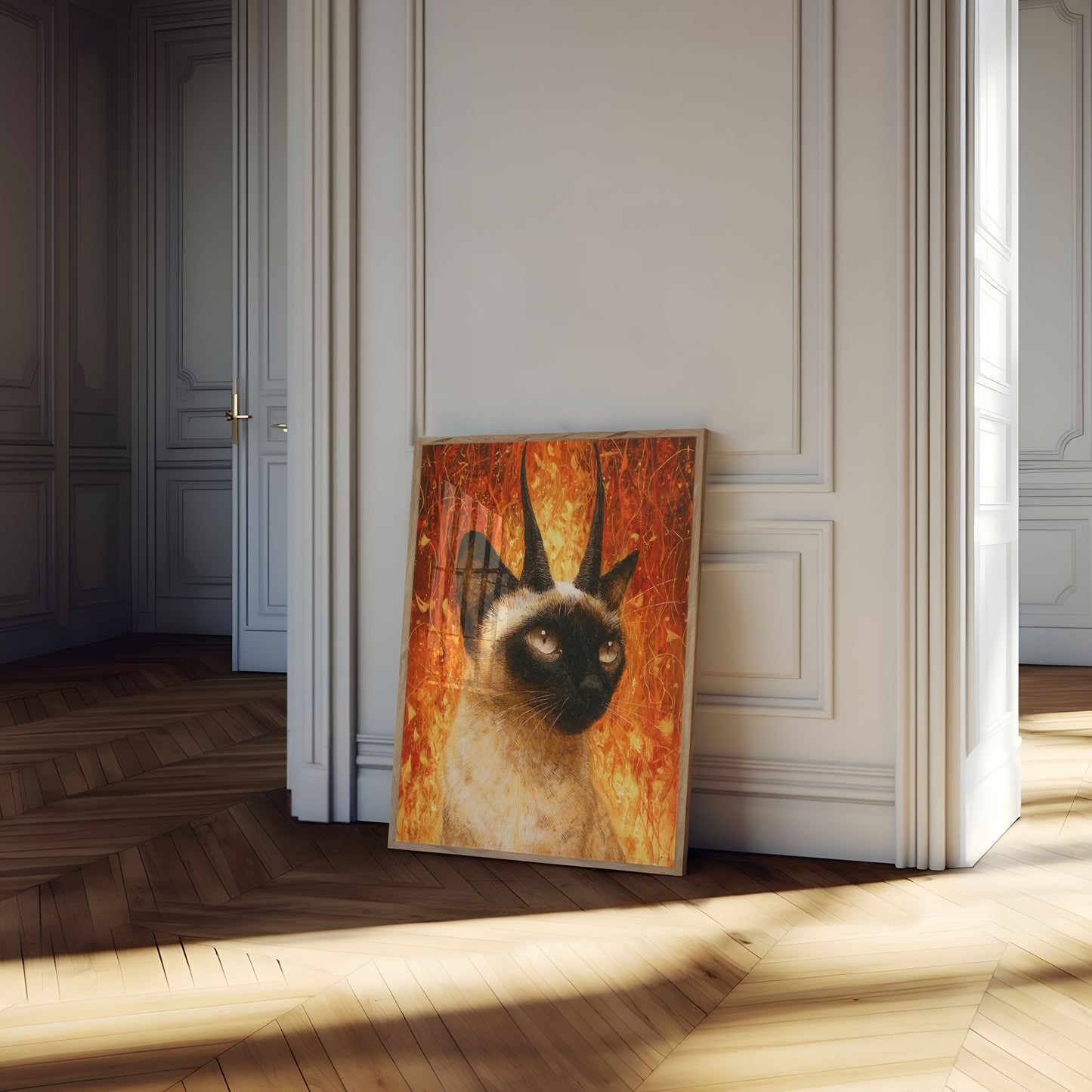 Fiery Siamese Cat Poster