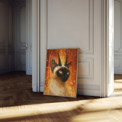 Fiery Siamese Cat Poster