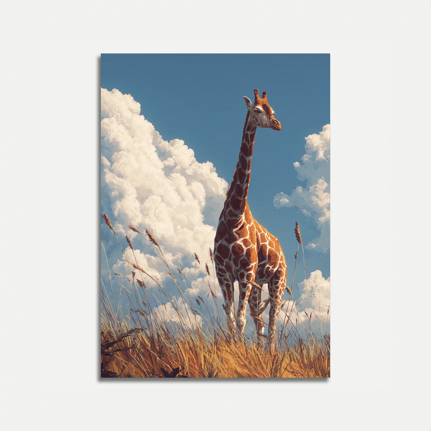 Towering Giraffe Savanna Poster