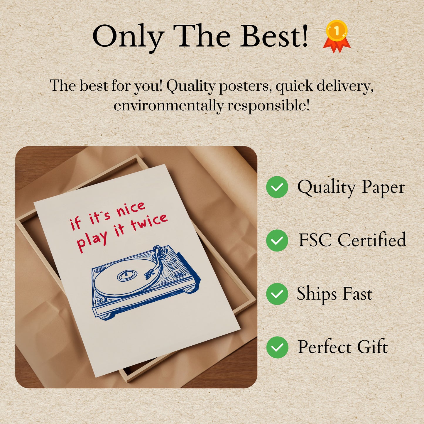 Vintage Turntable Music Poster