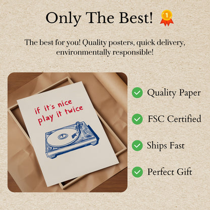 Vintage Turntable Music Poster