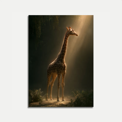 Majestic Giraffe Forest Light Poster
