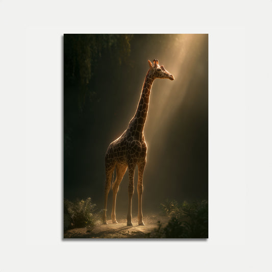 Majestic Giraffe Forest Light Poster