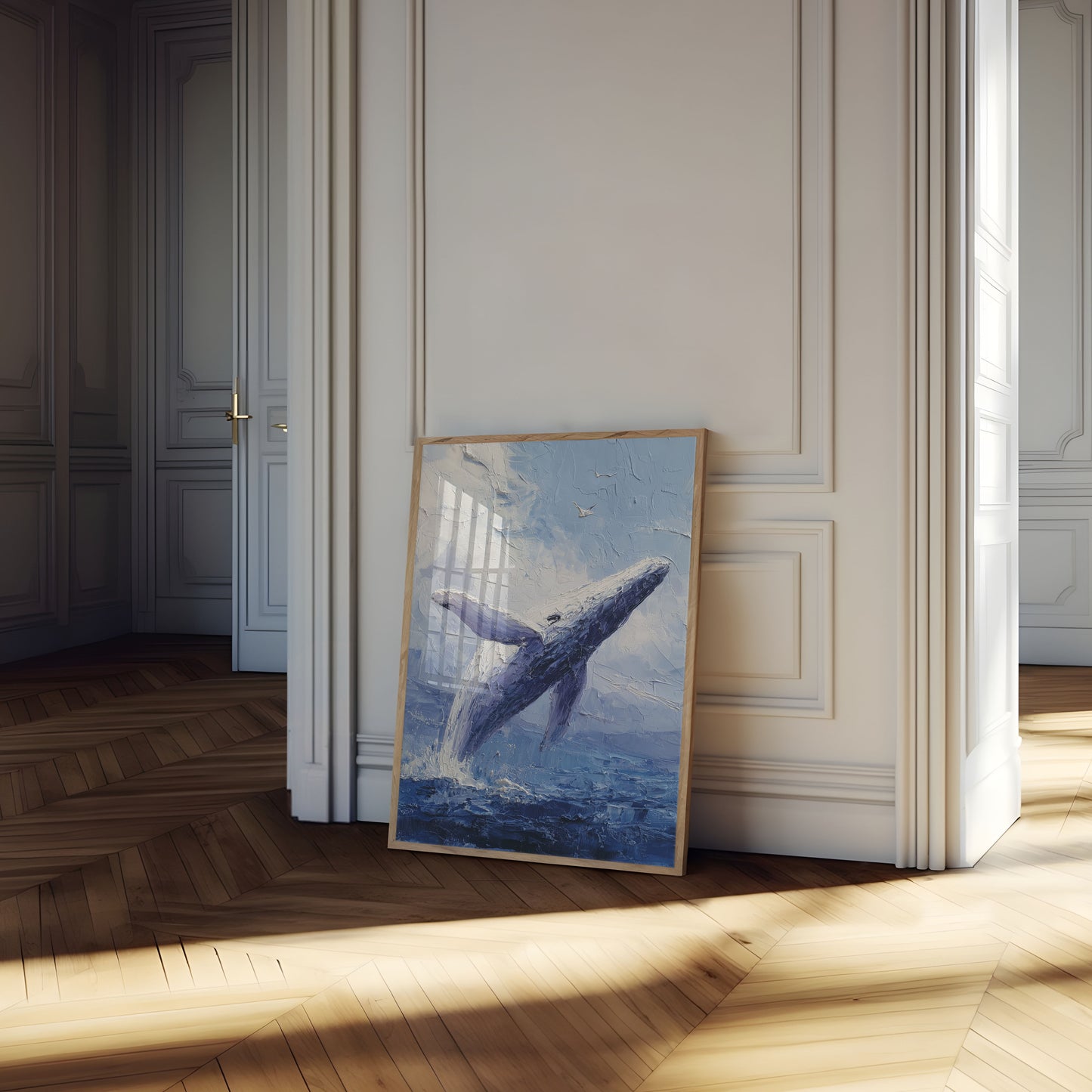 Majestic Whale Leap Poster