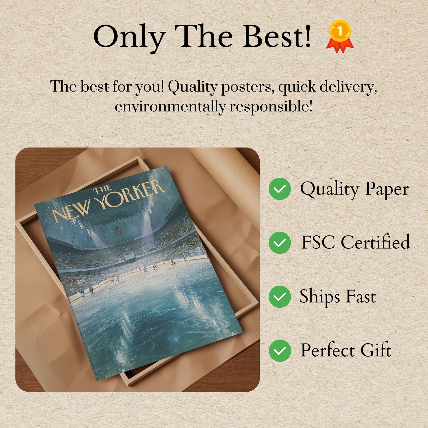 Frozen Arena: New Yorker Hockey Poster