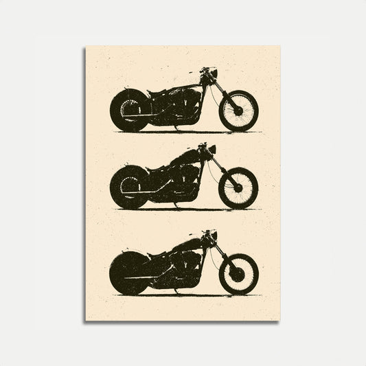 Classic Chopper Motorcycle Silhouettes Poster