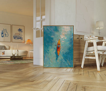 Kayaker on Turquoise Waters Poster