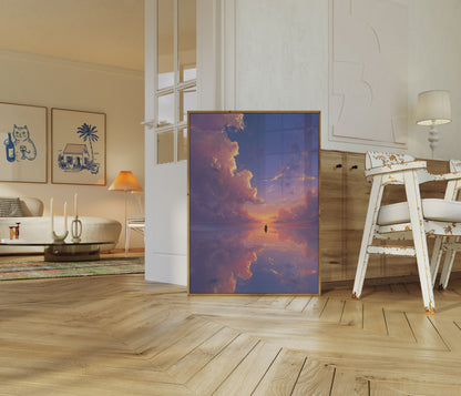 Sunset Reflection Sailboat Poster