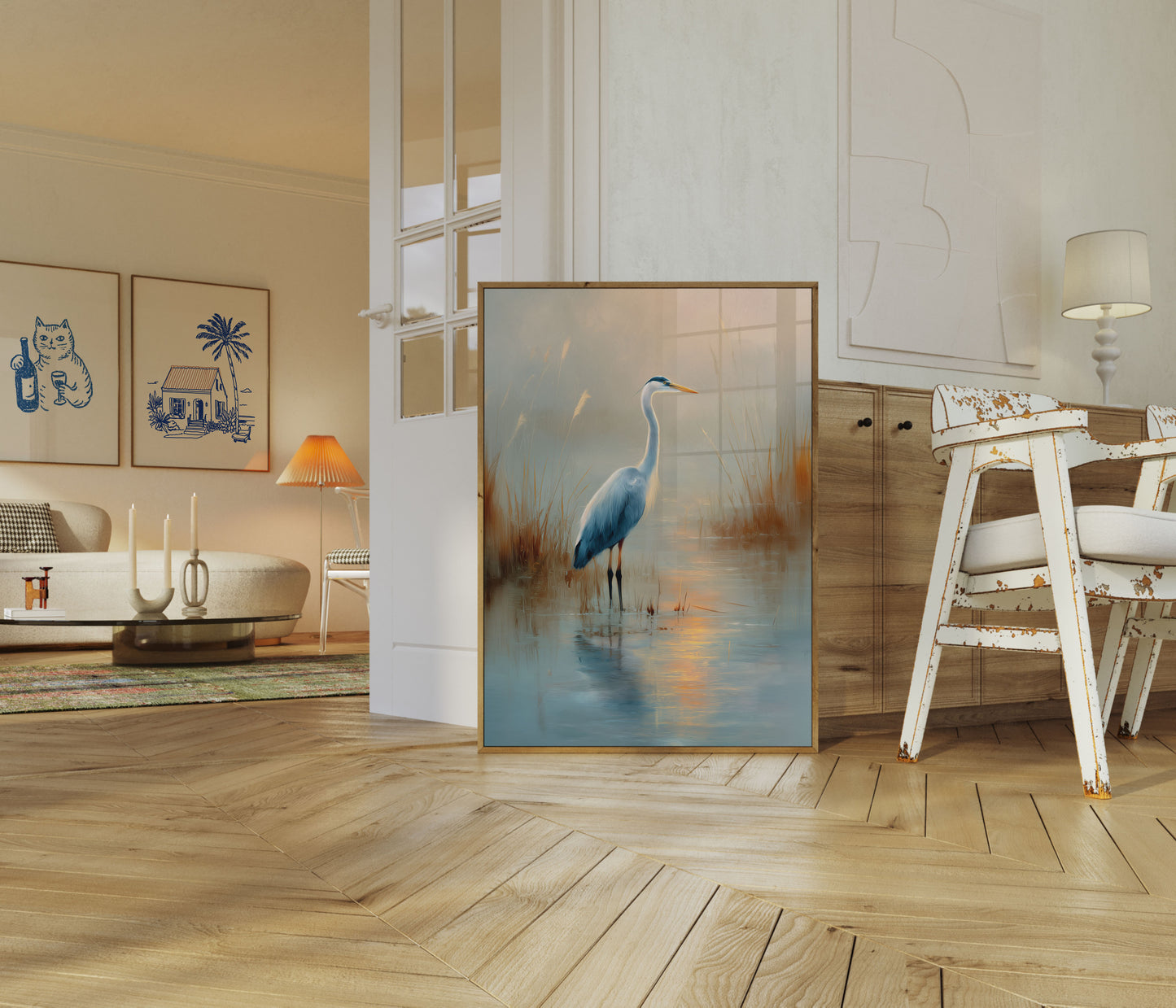 Ruhiger Blauer Reiher Poster