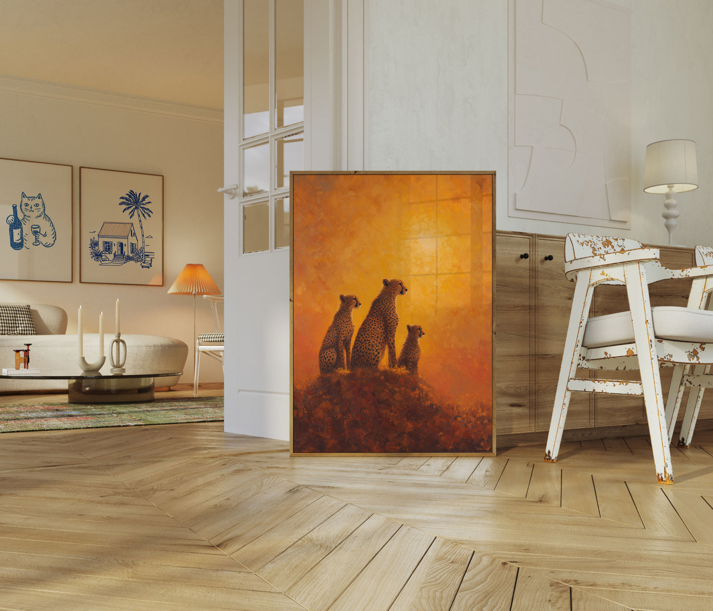 Gepard på savannen plakat