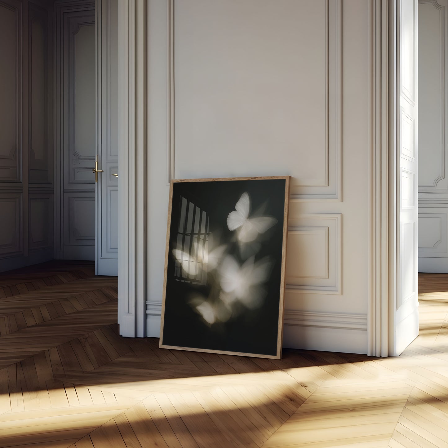 Ethereal White Butterflies Poster