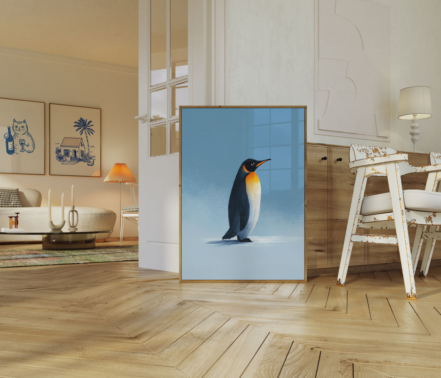 Elegant kejserpingvin plakat