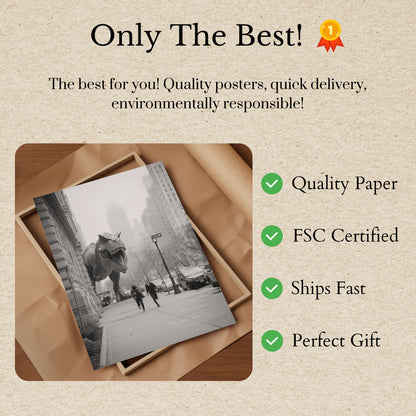 City Dinosaur Chase Poster